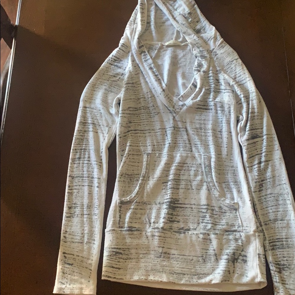 White and Gray Shirt with Hood